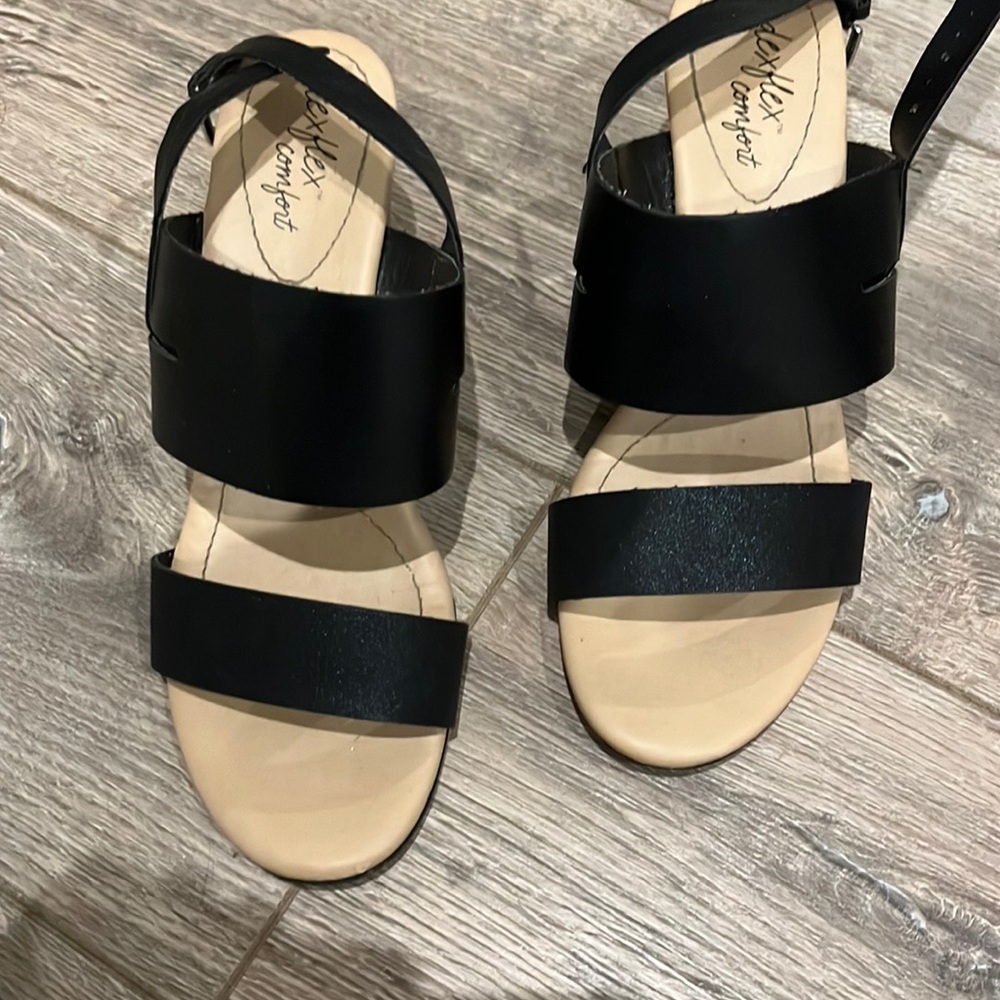 black sling back wedge sandal